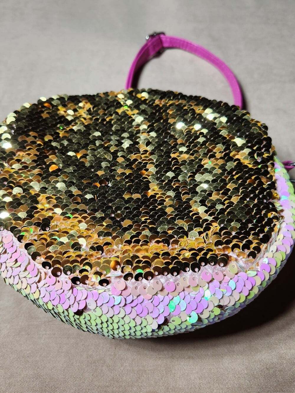 Ty Fantasia Flippable Sequin Unicorn Crossbody Bag Iridescent Pink and Gold - Picture 4 of 12